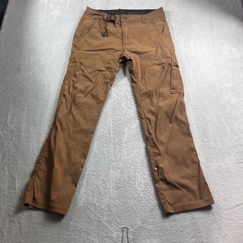 Prana Zion Straight Fit Brown Hiking Cargo Pants Mens 32x30 Stretch Outdoor
